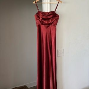 Birdy Grey Mia Satin Bridesmaid Dress in Spice